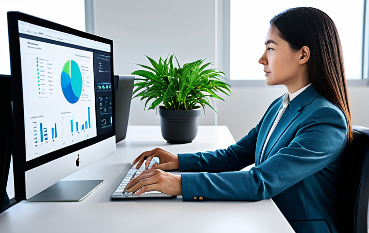 A professional individual, fully clothed in a modest business outfit, sitting calmly at a sleek, minimalist desk in a bright, modern office space. A subtle, non-intrusive holographic AI interface floats nearby, displaying abstract, peaceful data visualizations. The person gazes contemplatively at a potted plant, embodying a sense of inner peace and balanced engagement with technology. Perfect anatomy, correct proportions, natural pose, well-formed hands, proper finger count, natural body proportions, professional photography, high quality, safe for work, appropriate content, fully clothed, professional dress.