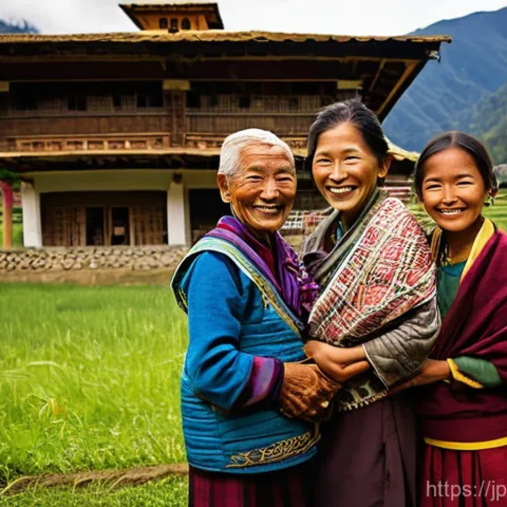 GNH 행복경제와 국민 참여 증진 - **"Gross National Happiness: A Bhutanese Community Portrait"**
A vibrant and serene portrait of ...